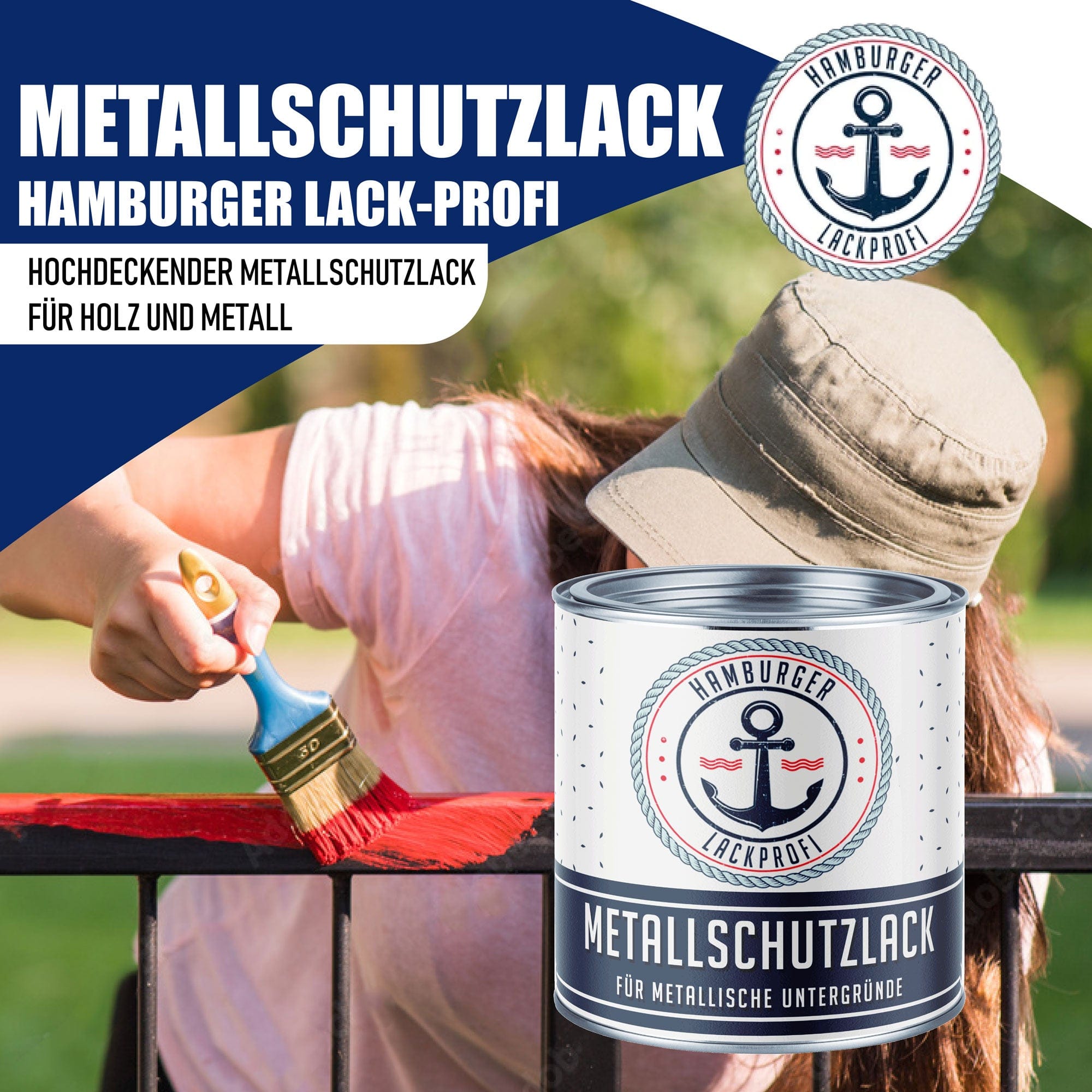 Hamburger Lack-Profi Lacke & Beschichtungen Hamburger Lack-Profi Metallschutzlack mit Lackierset (X300) & Verdünnung (1 L) - 30% Sparangebot
